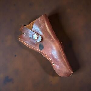 Vintage Smith & Wesson Brown Leather Gun Holster